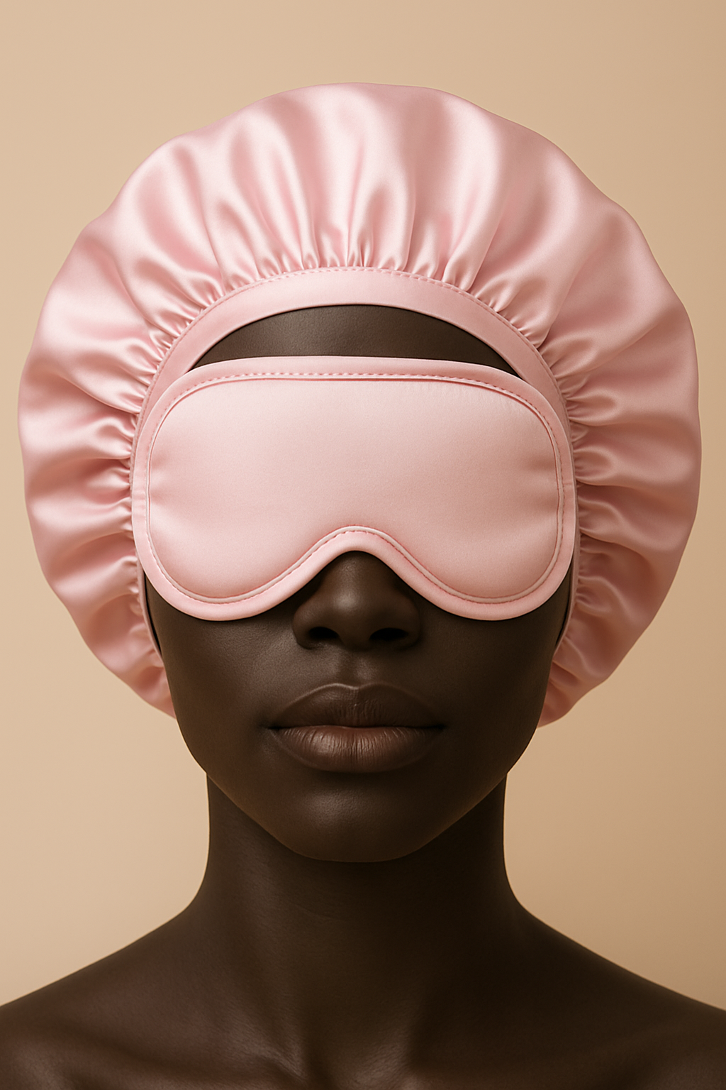 Bonneye = Bonnet + sleep eye mask Light pink
